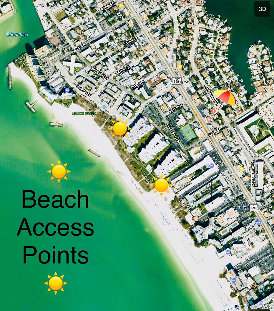 Very close access to St Pete Beach