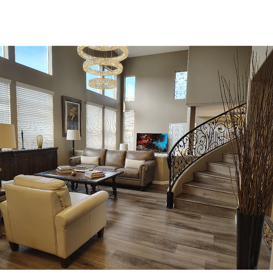 Living room and family room