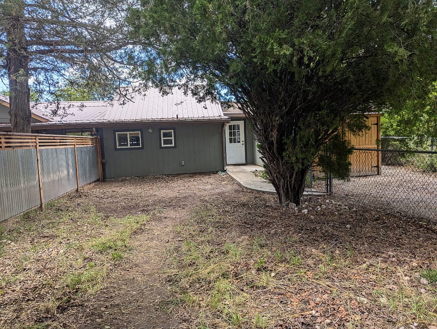 fenced front yard