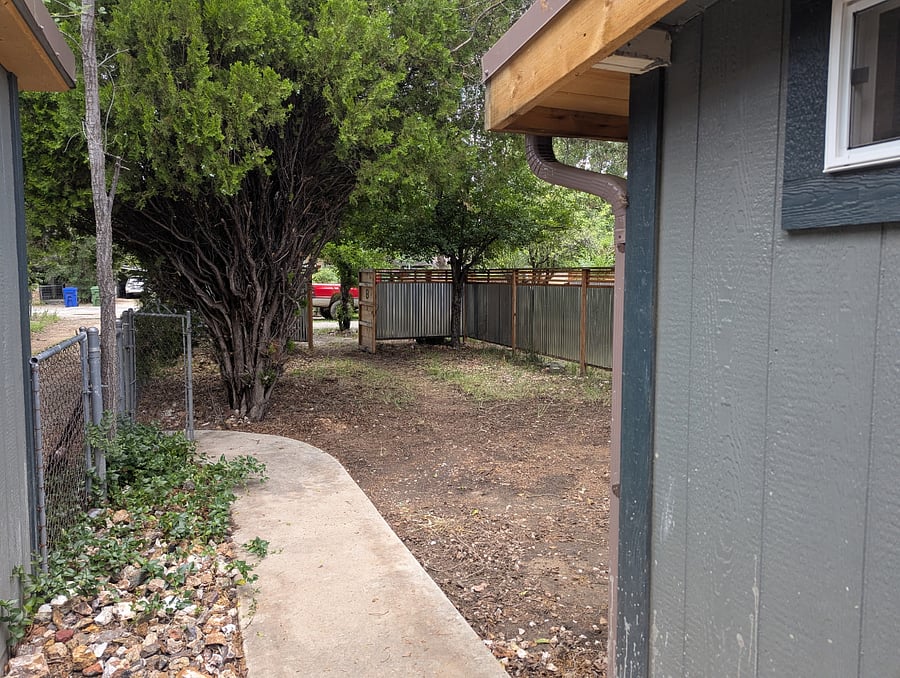 fenced front yard