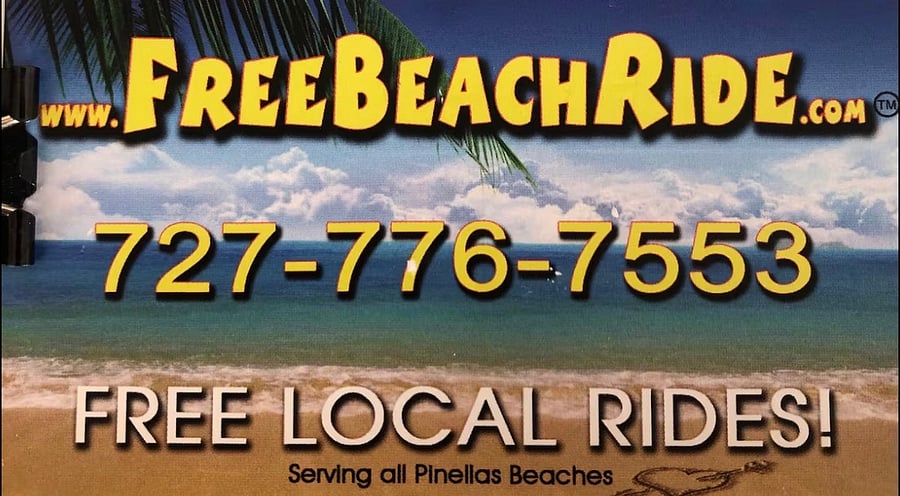 Free beach rides when available to Johns Pass