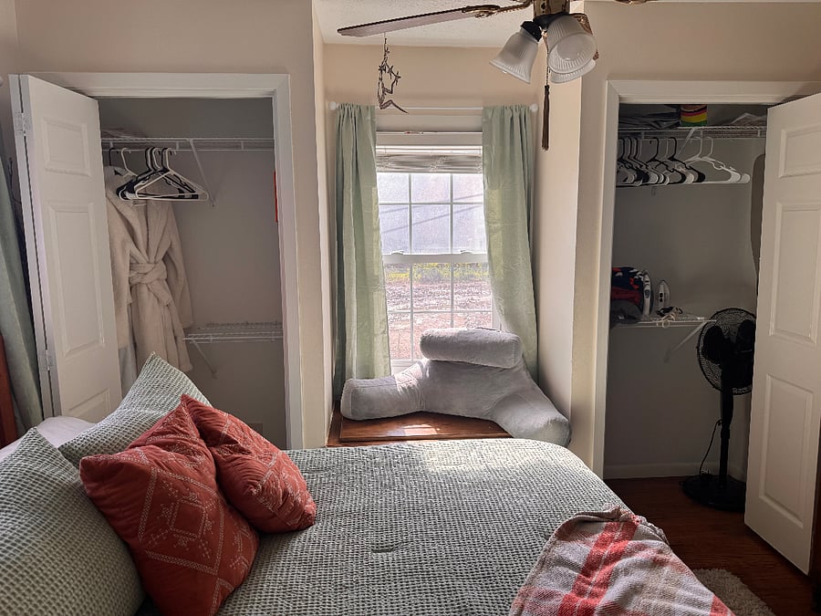 Double closets in front bedroom 