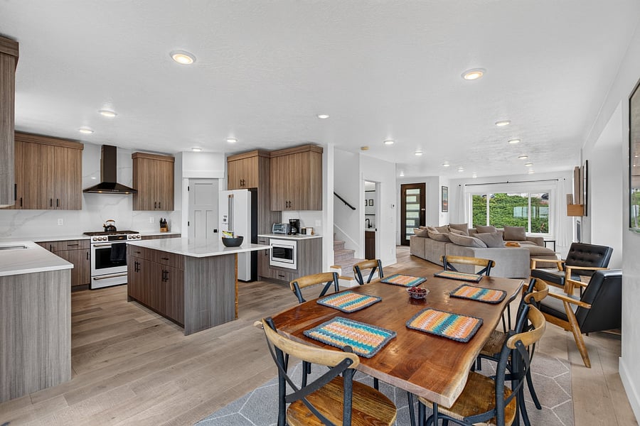 Dining room and kitchen