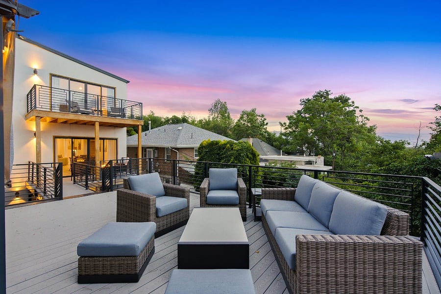 Back deck seating area