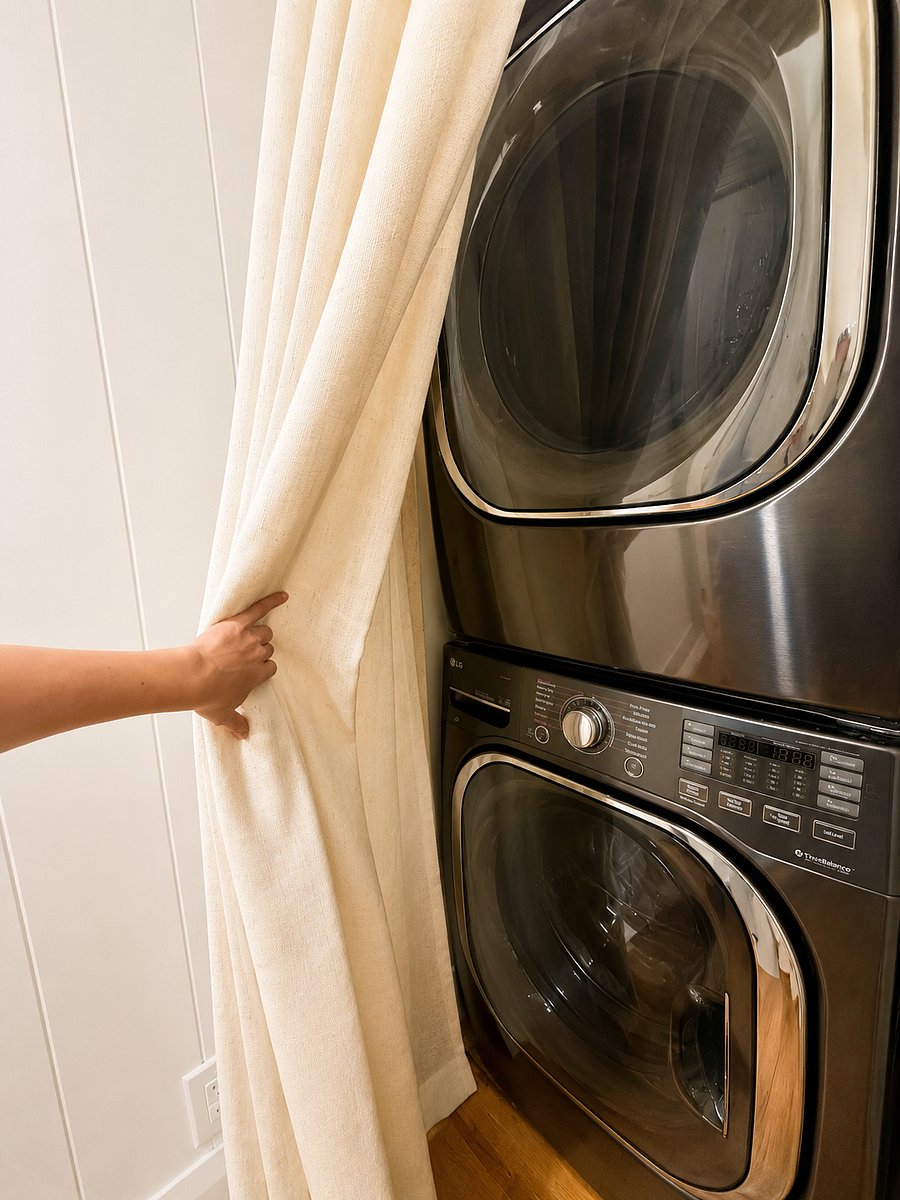 There are two sets of washers and dryers for ease and accessibility.