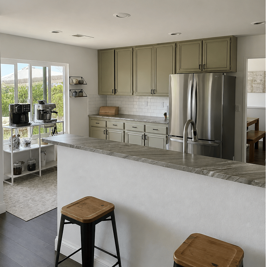 LG double door fridge with 2 freezer drawers.