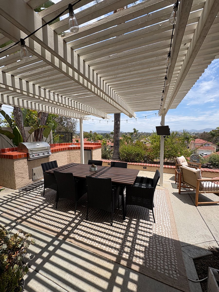 Outside dining space with BBQ
