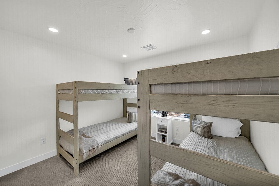 Two, twin XL bunk beds in 3rd bedroom