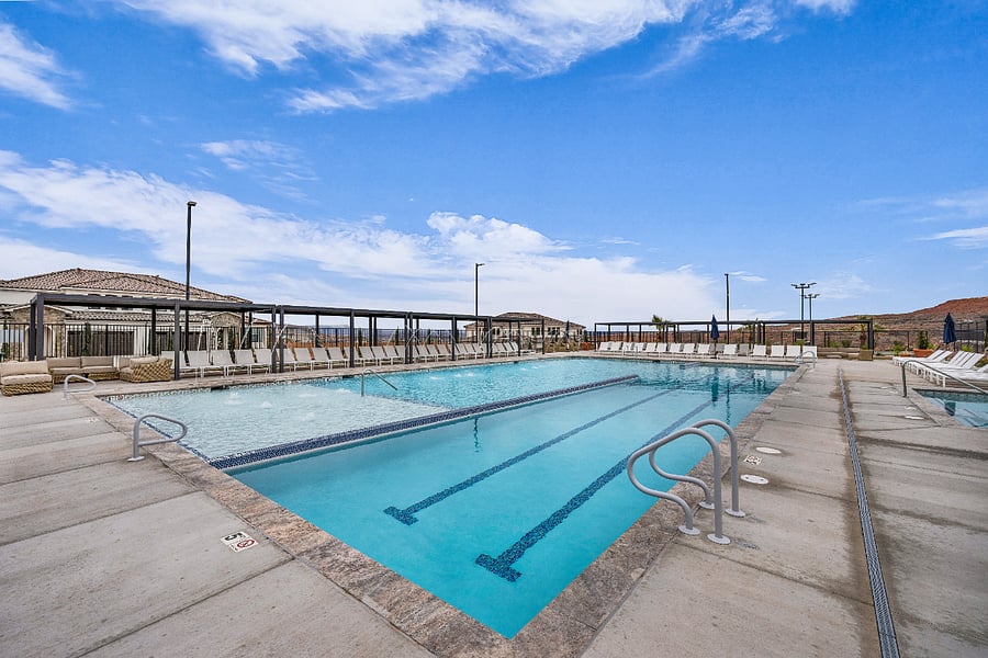 Large pool with lanes and open swim area.