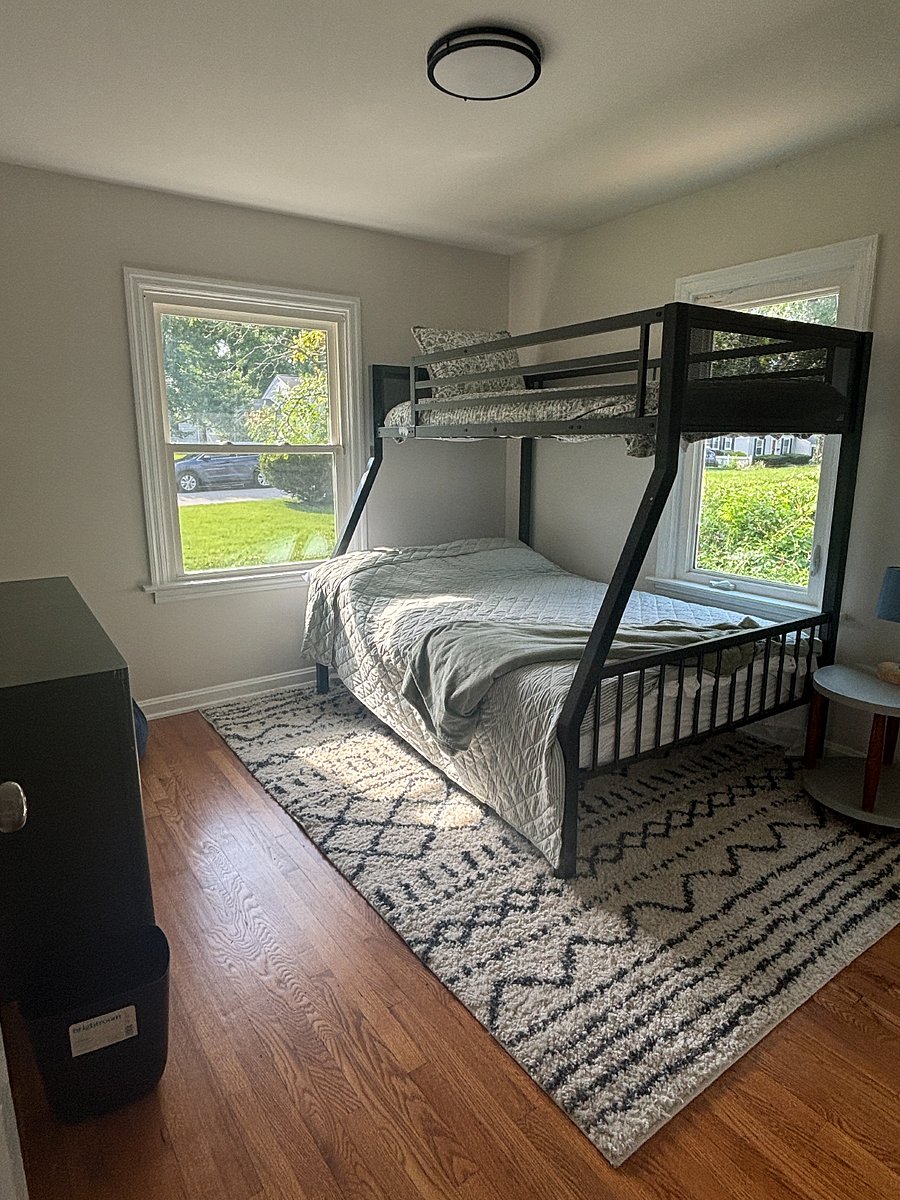 Bunk room with twin over double bed