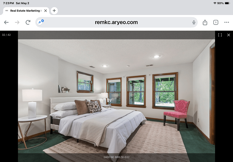 Lower level master bedroom with King bed and en-suite