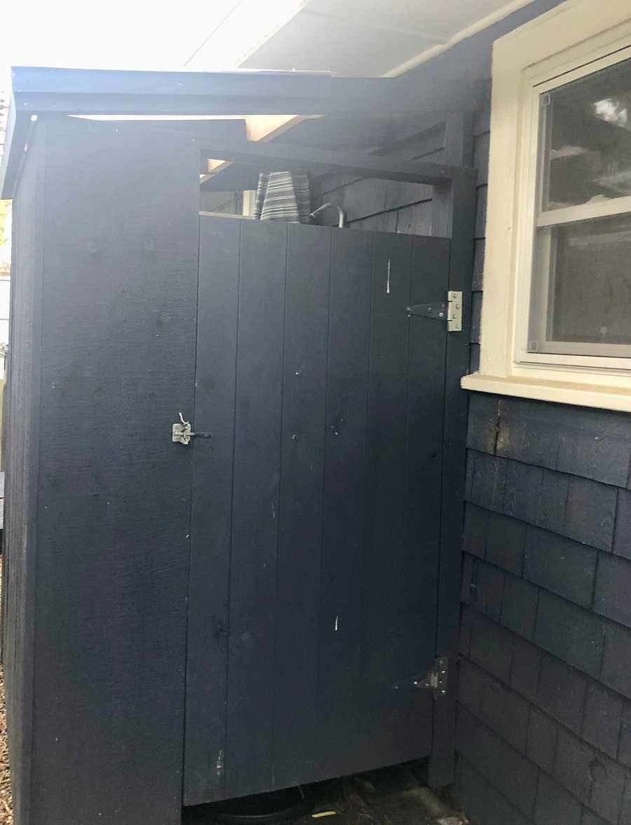 Outdoor shower for those summer months