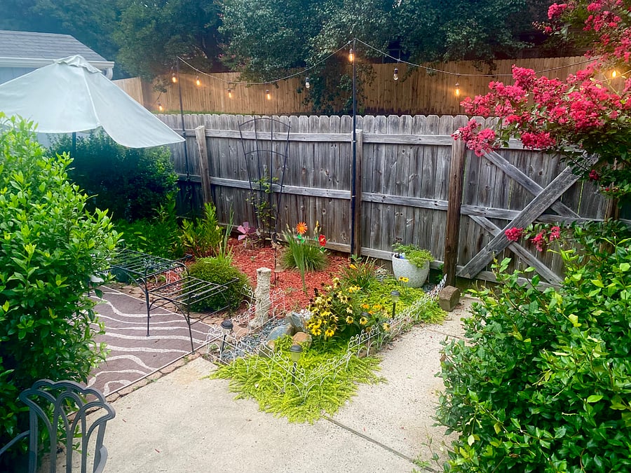 Private Enclosed Backyard Garden (Approx 16' x 24') with Flower Beds