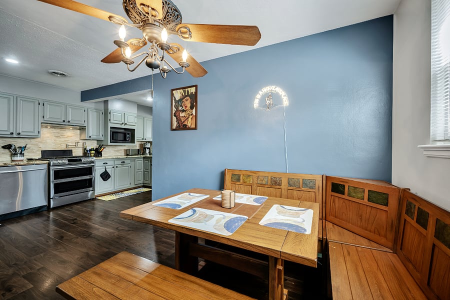 Dining room off of kitchen.