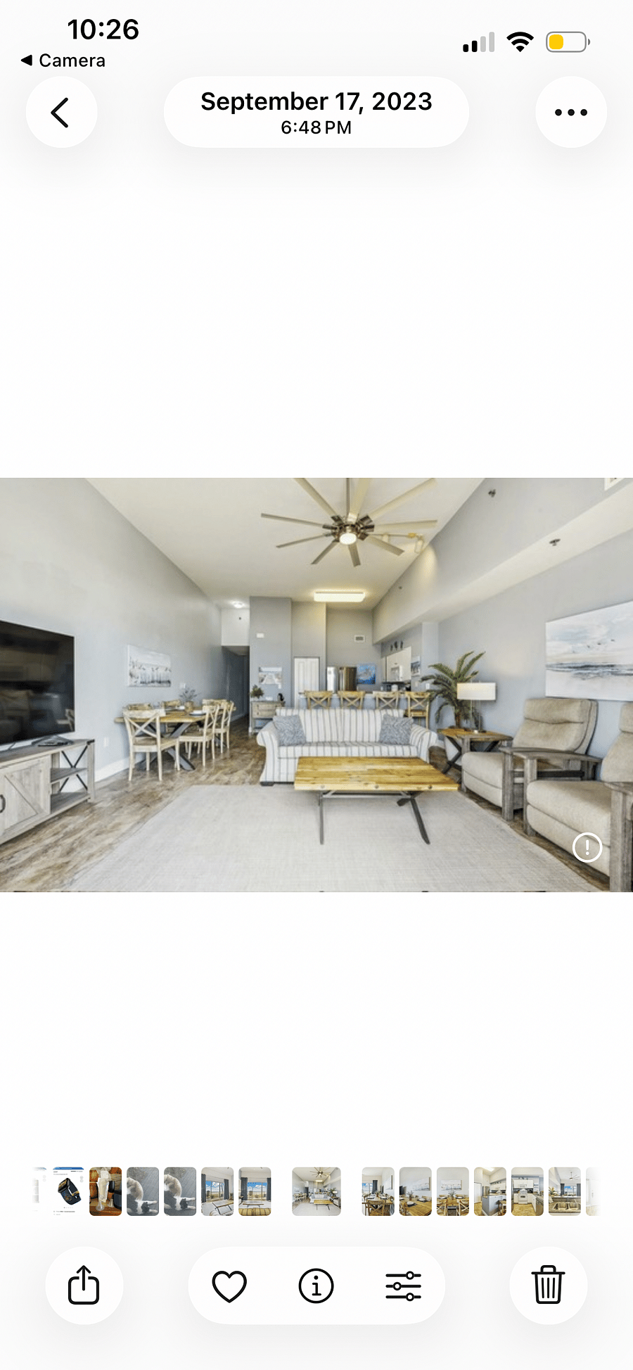 Great room includes 75 smart TV