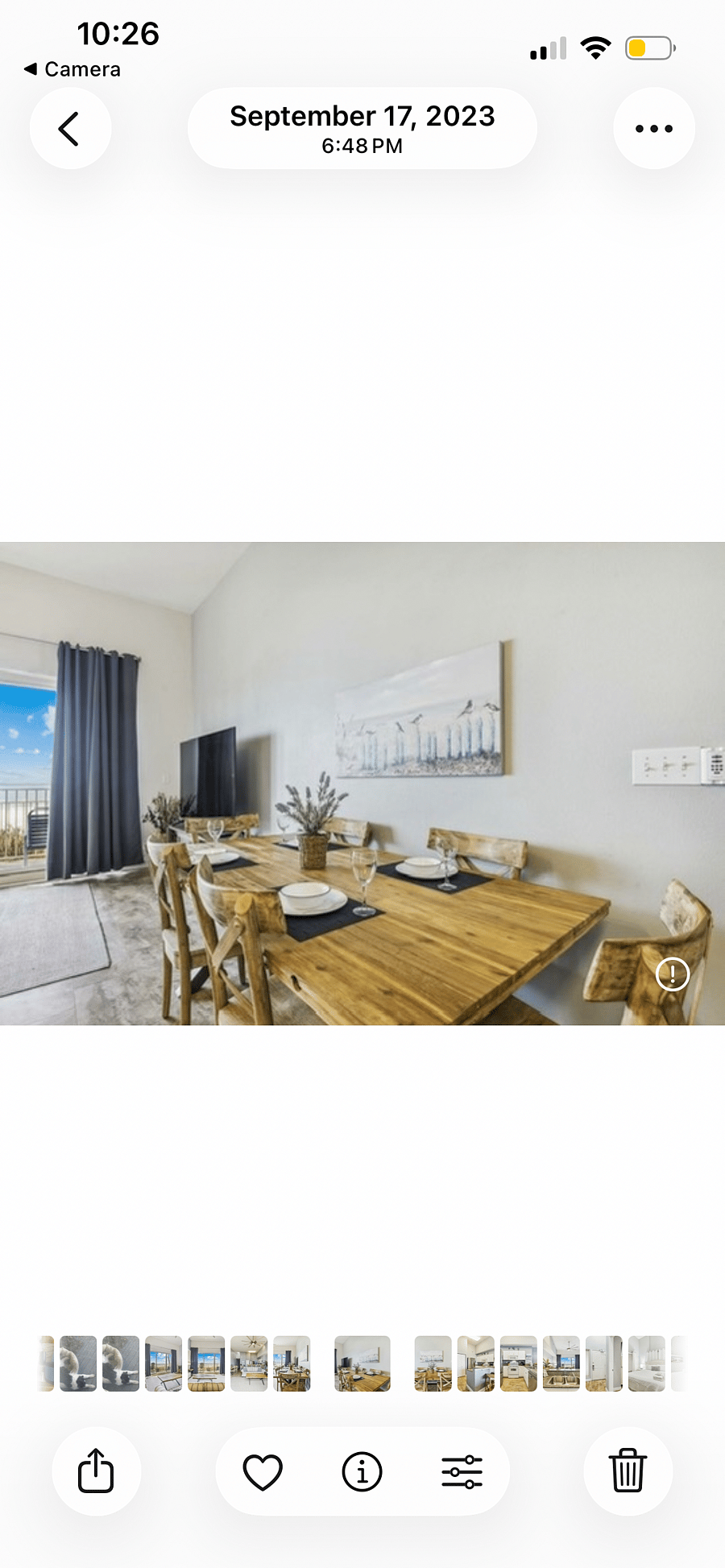Large dining table with room for workspace