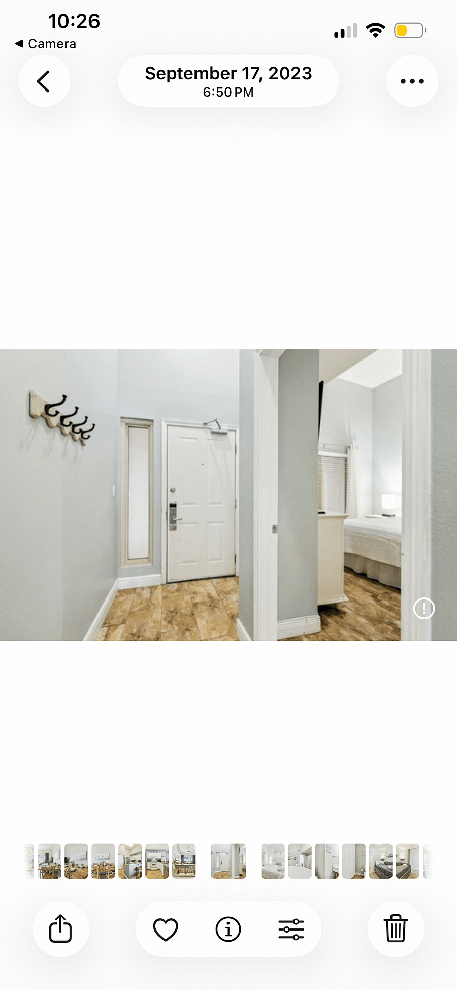Front door and primary bedroom entrance