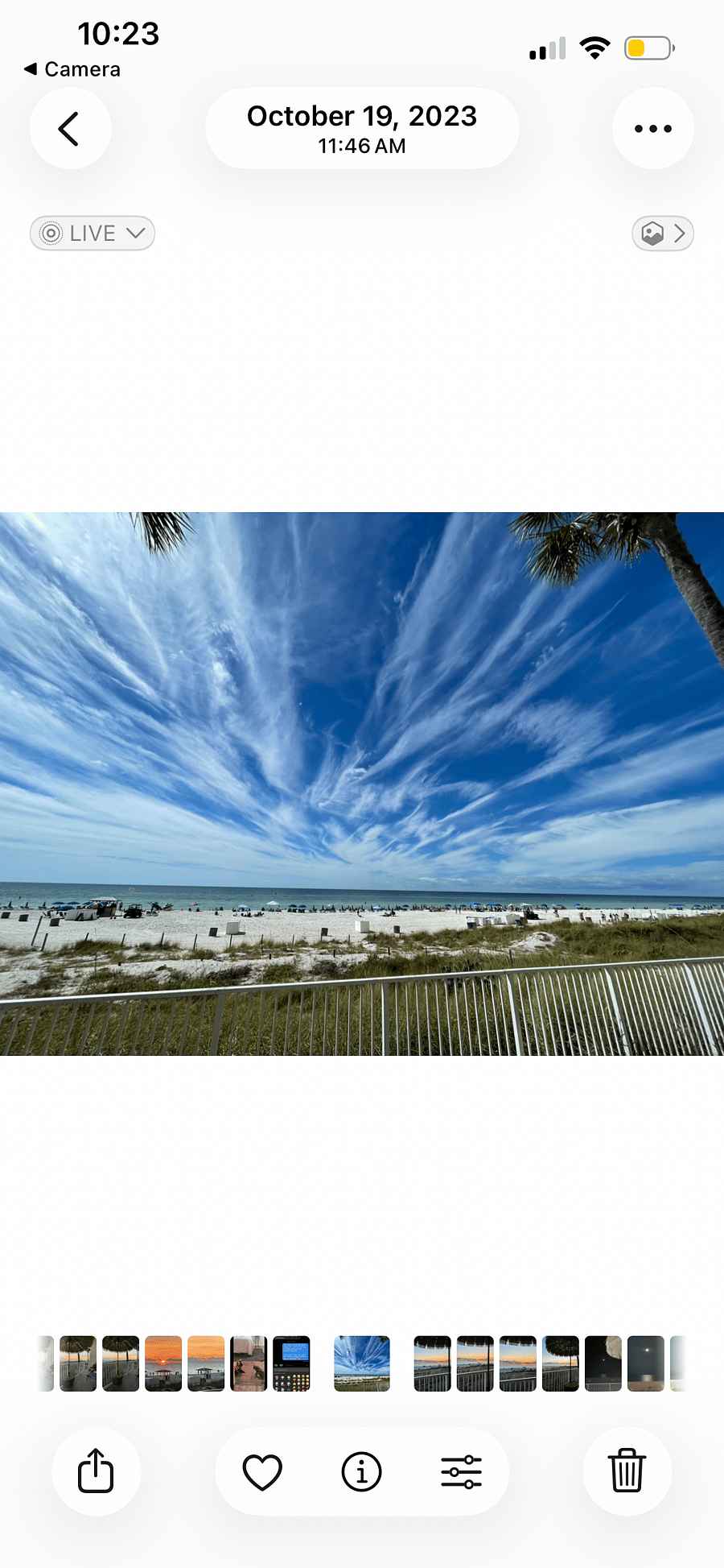 Beautiful skies over the gulf