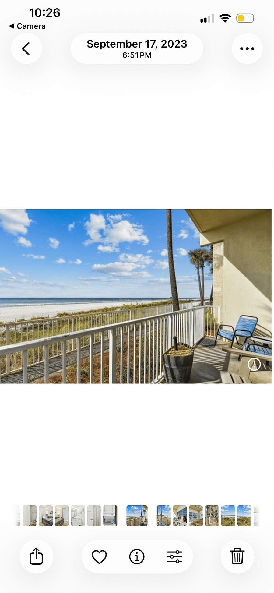 Patio over looking beach and gulf