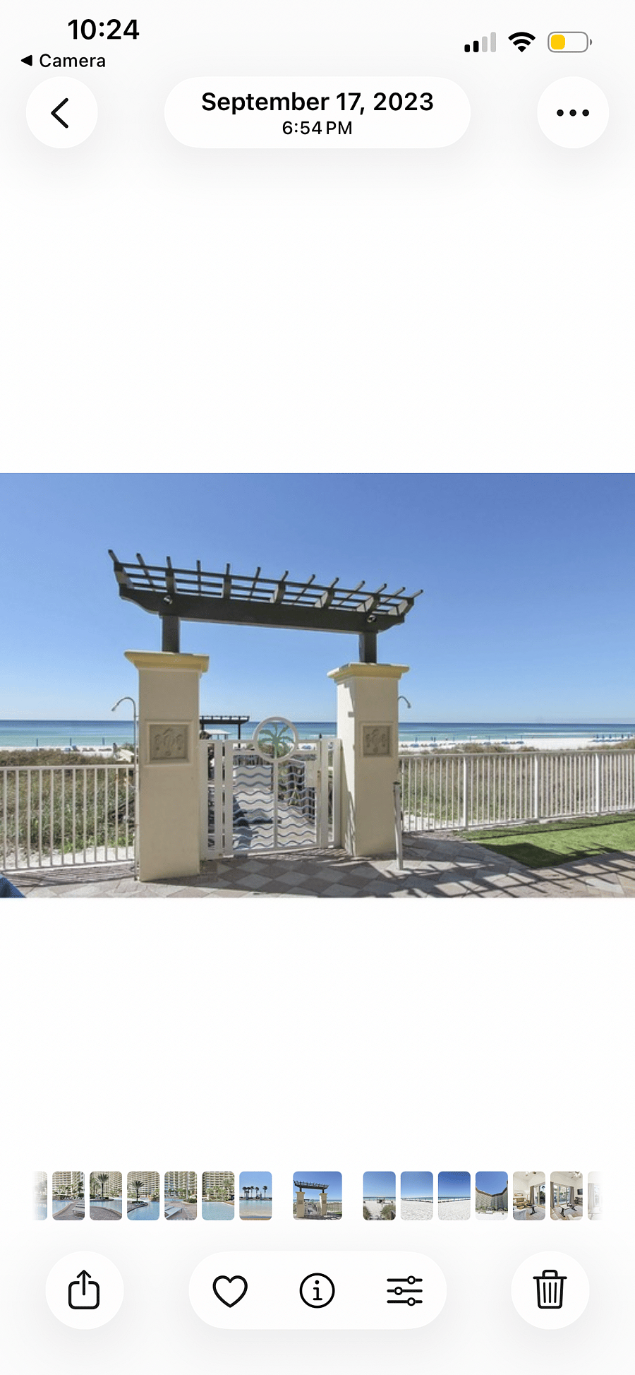 Entrance to beach. Guarded and wristband required for usage
