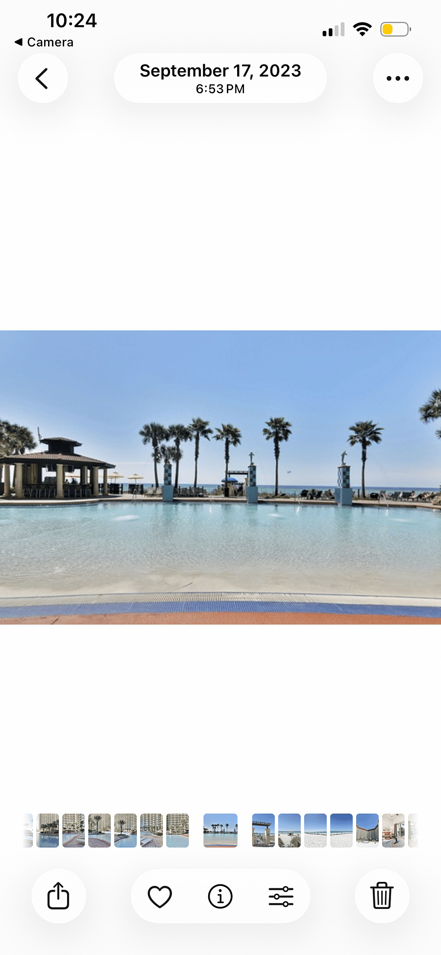 Zero entry pool with dolphin fountains