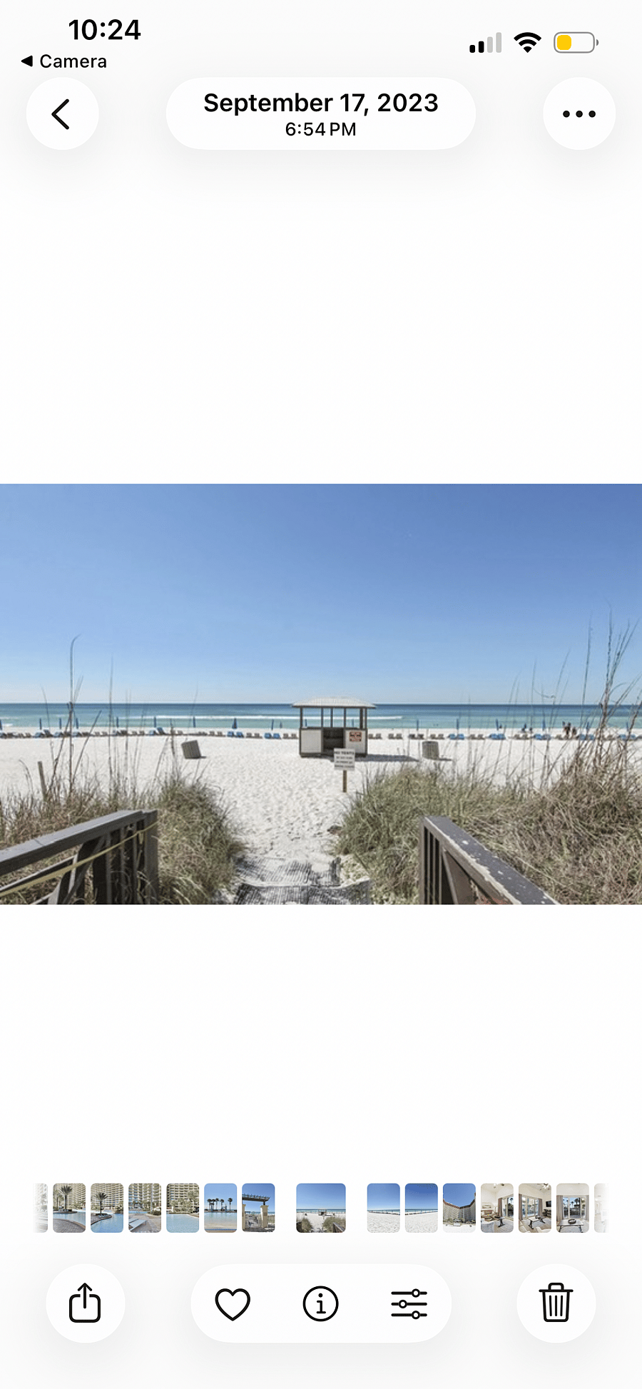 Entrance to beach with wash stations for cleaning off sand