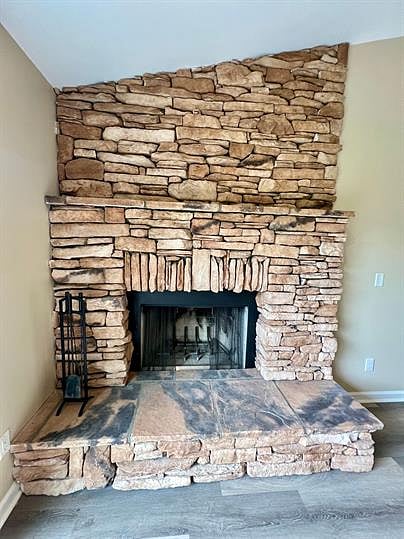 Wood burning fireplace
