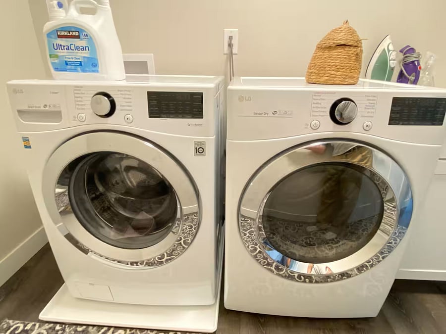 LG 12-cycle high efficiency laundry units.