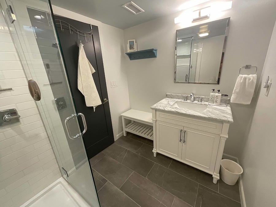 Bathroom. Starter toiletries provided.