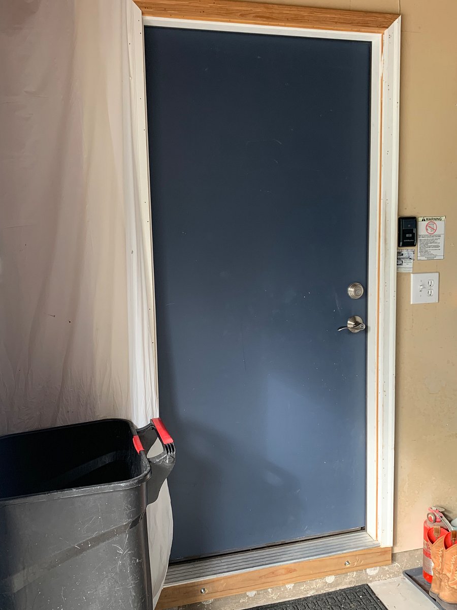 Garage door into house.