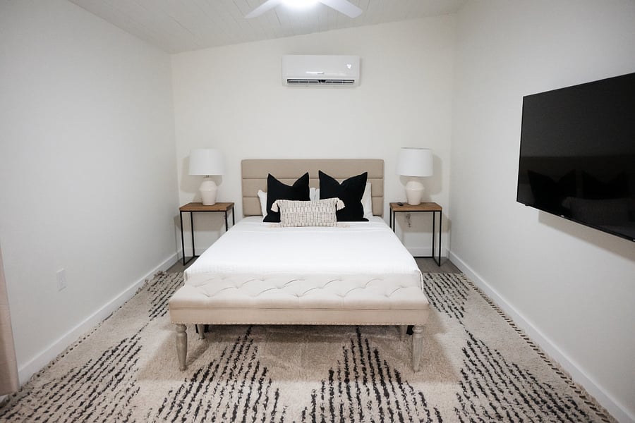 Queen Size bed on main level.