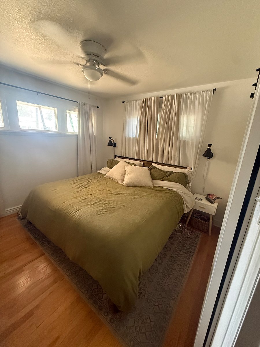 King size bed, walk in closet, and dresser!