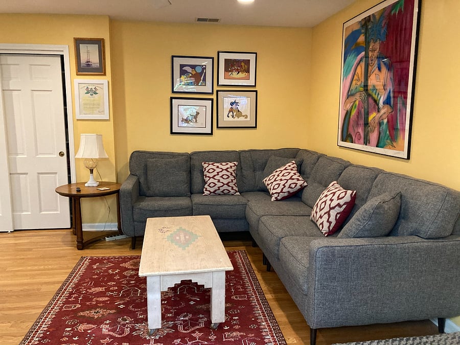 Family room with smart tv