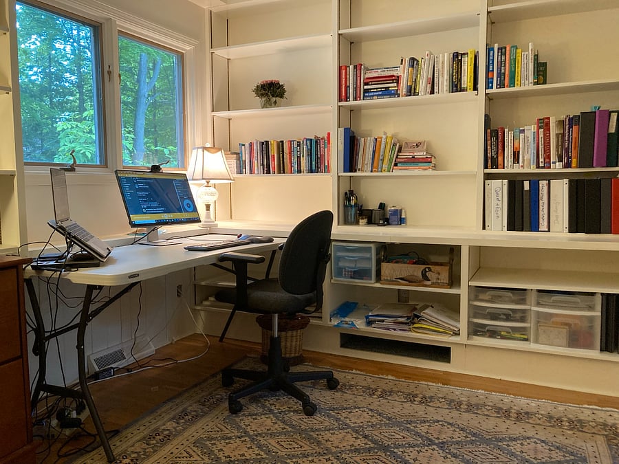 Office off of the living room.  Monitor and Printer remain.