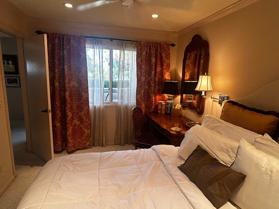 Window to patio area / black out curtains