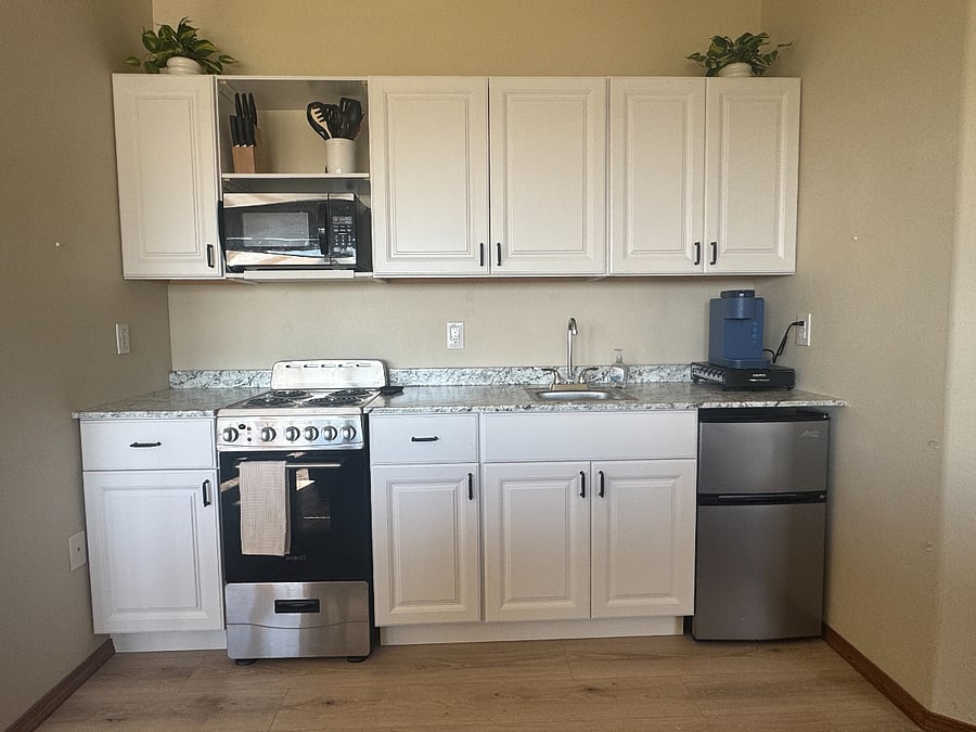 Kitchen with basic kitchen essentials included