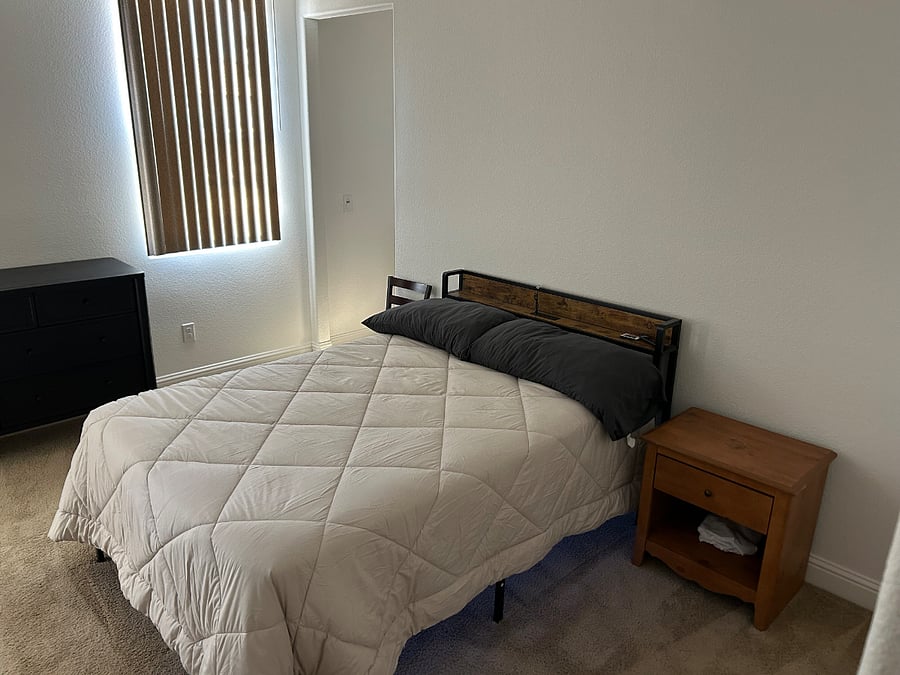 Bedroom with full size bed