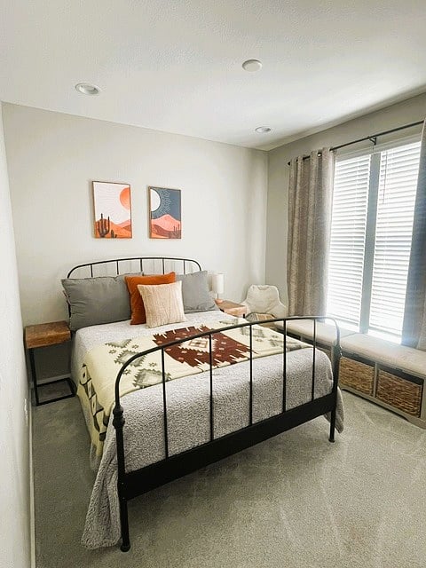Bedroom 2 with queen-size bed. Memory foam mattress. Also has a standard size closet. 