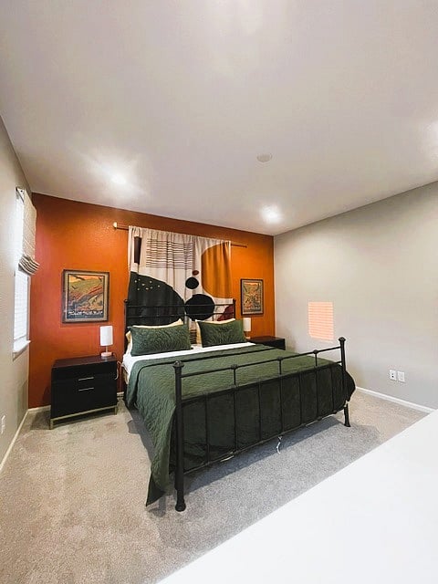 Master bedroom with king-size, memory foam bed. 