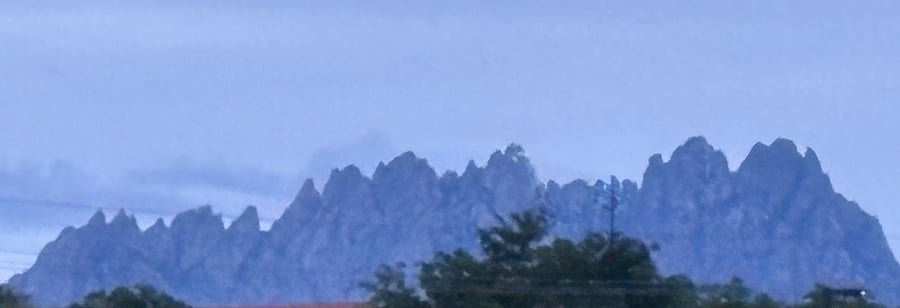 View of the Organ Mountains from the pergola in the back yard!
