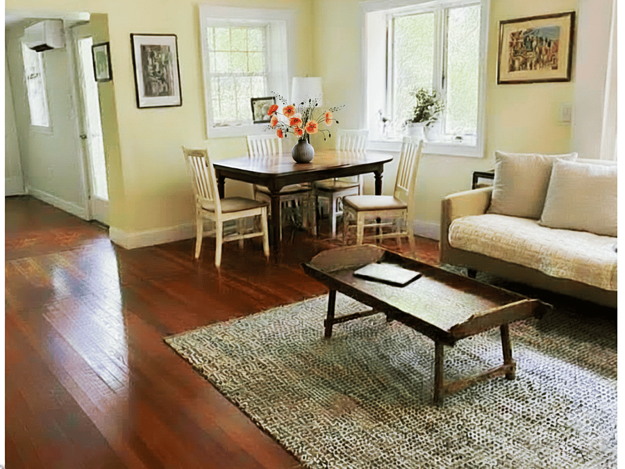 Sun-filled open living and dining area to relax or dine