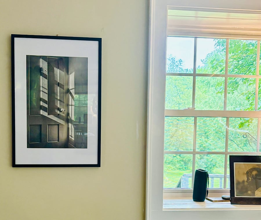 Artful view from the dining table