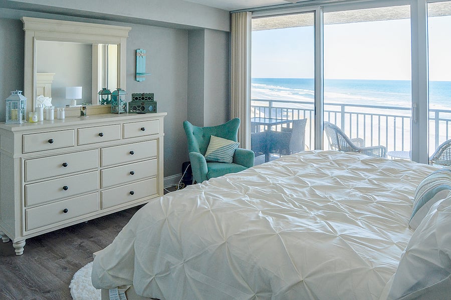 Master bedroom with ocean view.