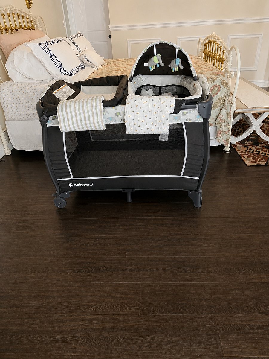 Playpen with changing table w/ bedding