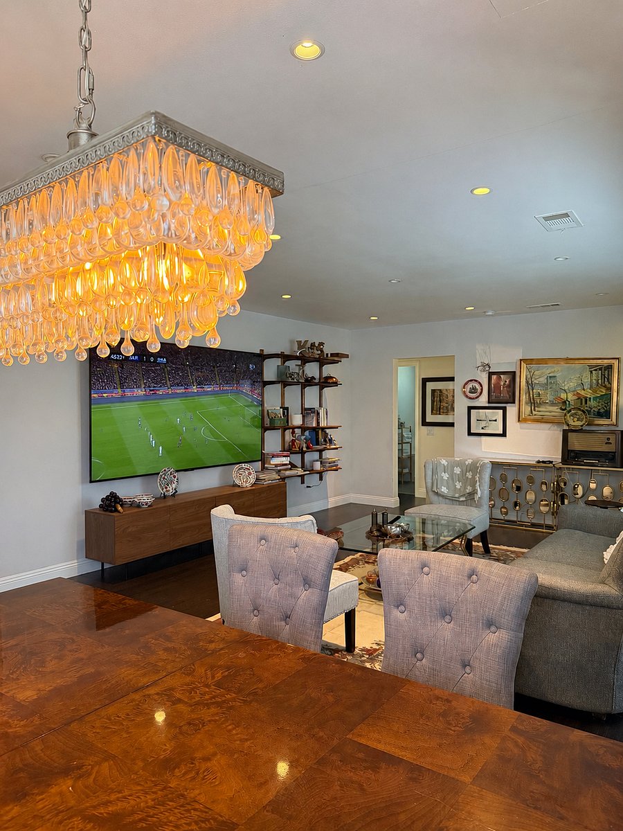 Living room w/ 98inch smart tv
