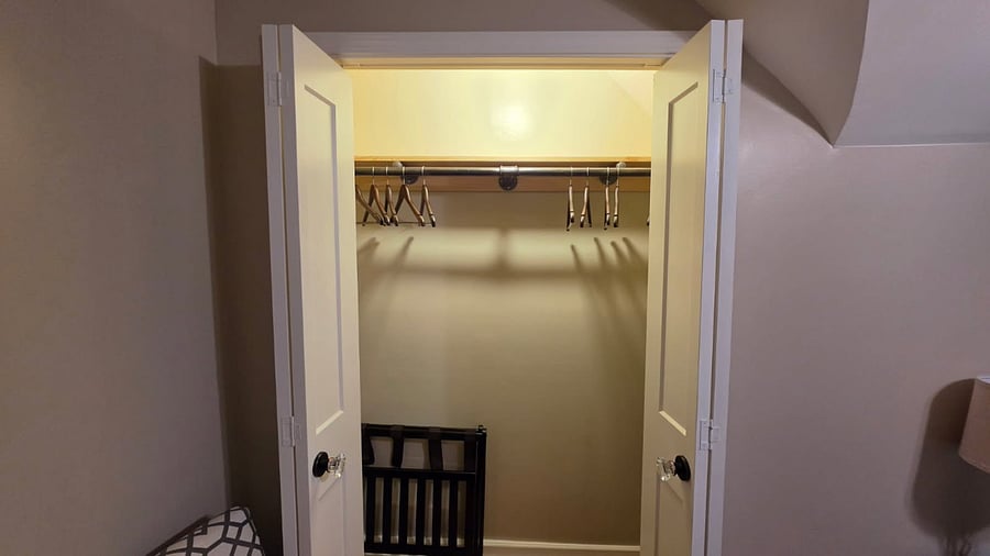 Double closet with space to unpack and settle in.