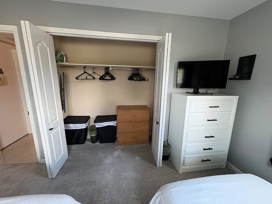 Plenty of closet space in the secondary bedroom
