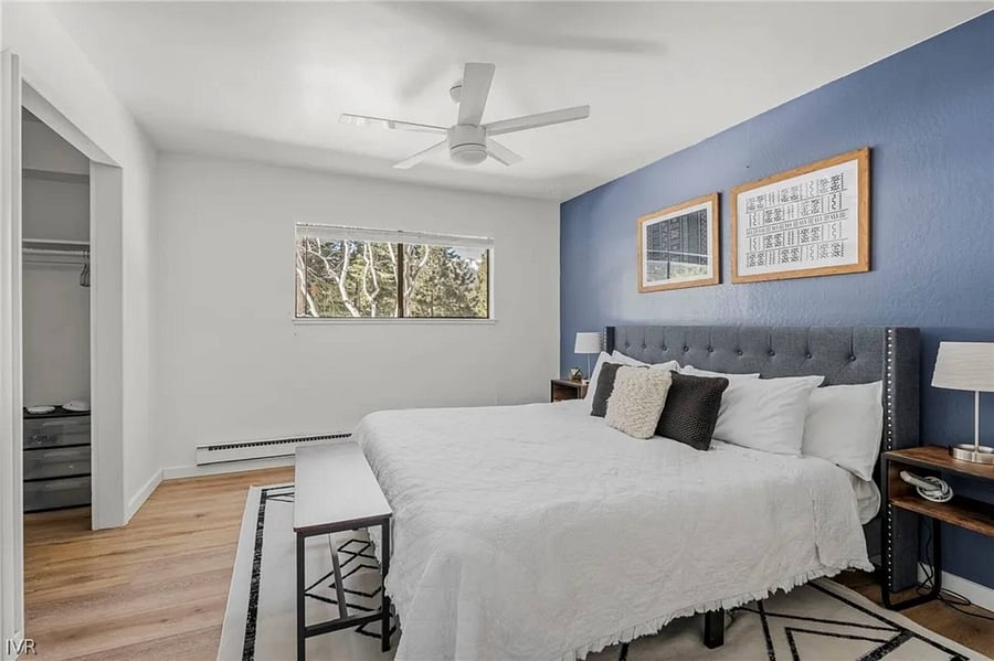 Primary bedroom has king memory foam mattress and private en suite bathroom.