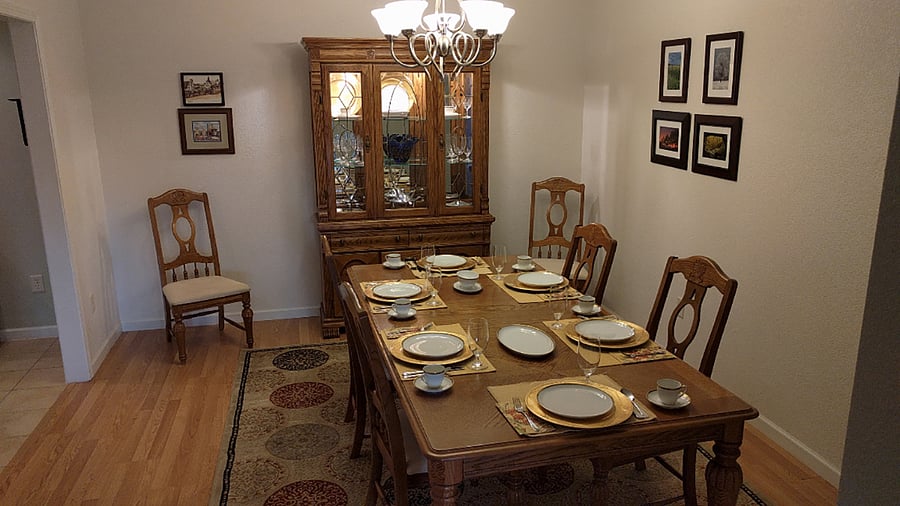 Fully stocked dining room