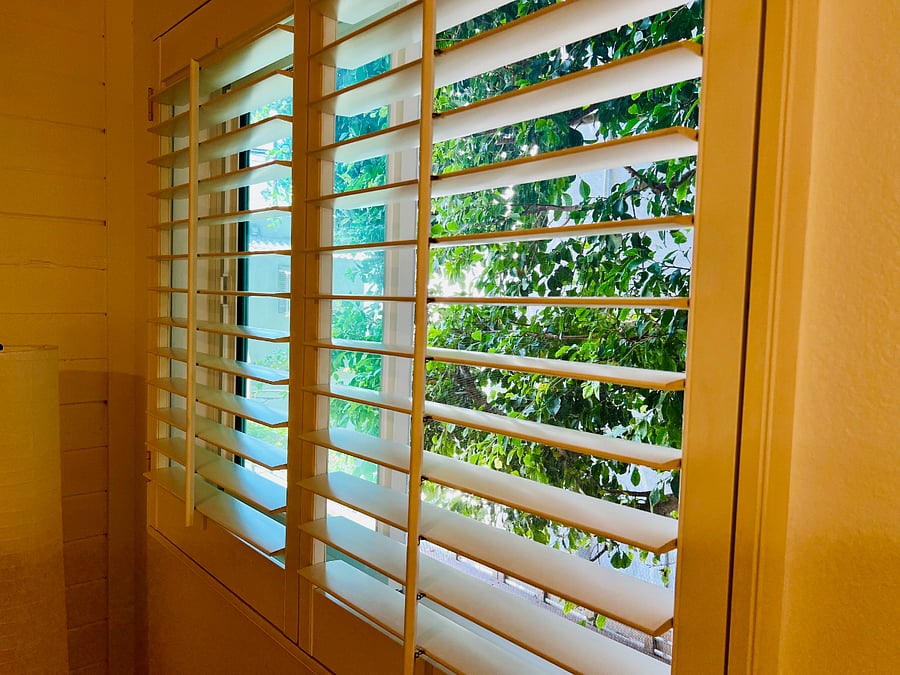 One set of windows in primary bedroom